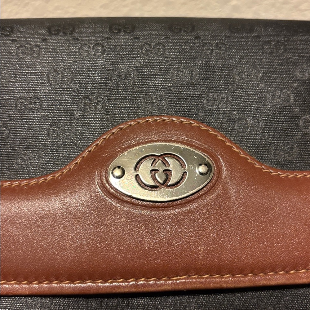 Rare Gucci Vintage 80s Monogram Canvas & Leather - Picture 2 of 15